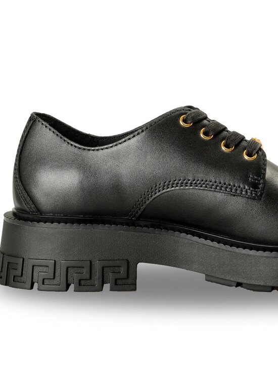 Versace Men\'s Black Leather Lace Up Derby Shoes US 11 IT 44 main image 6